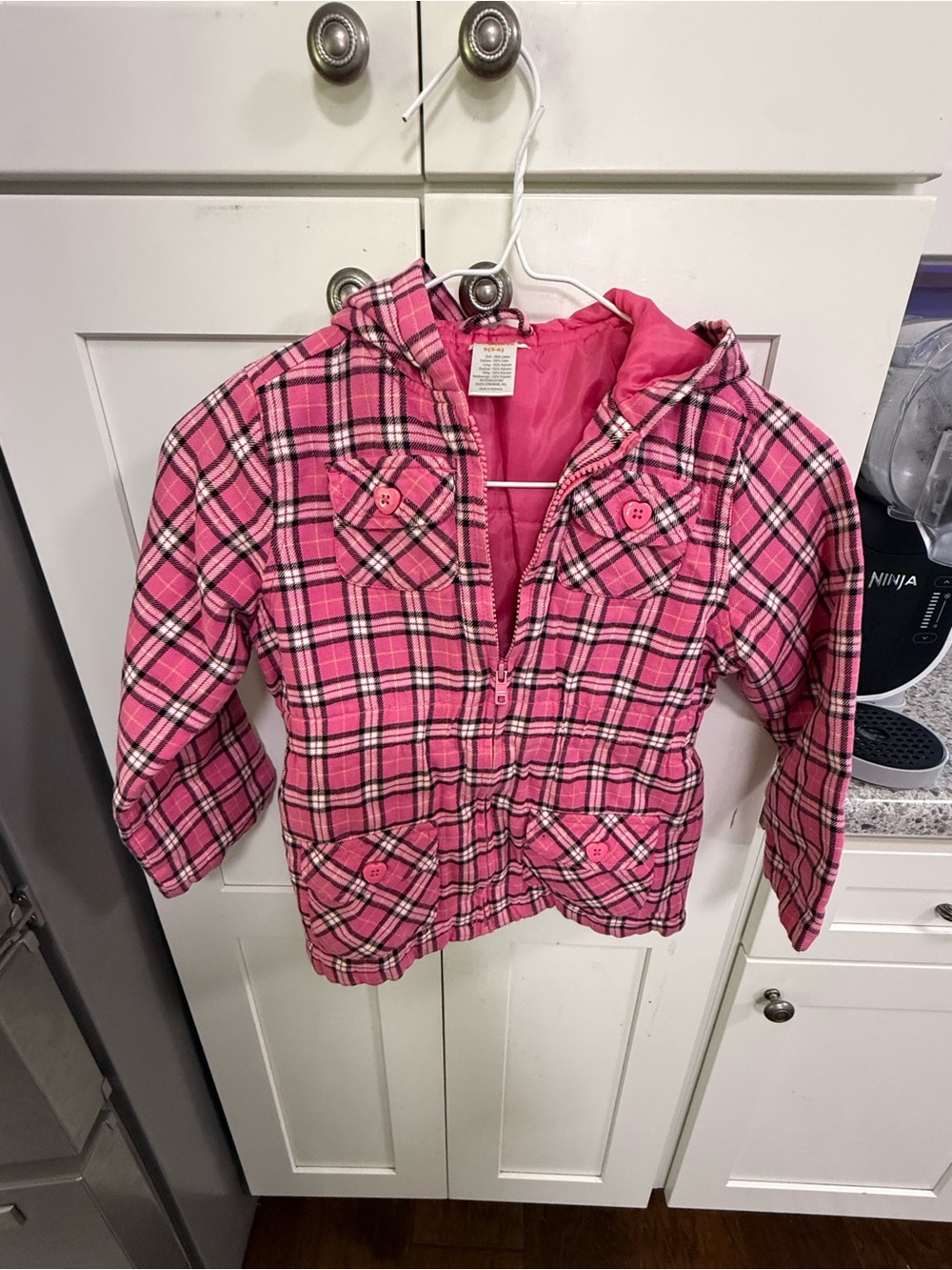 Gymboree Pink Plaid Hooded Puffer Jacket